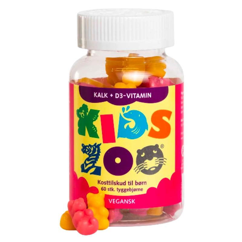 Kids Zoo Kalk og D Børnevitamin - Tyggebjørne (60 Stk)